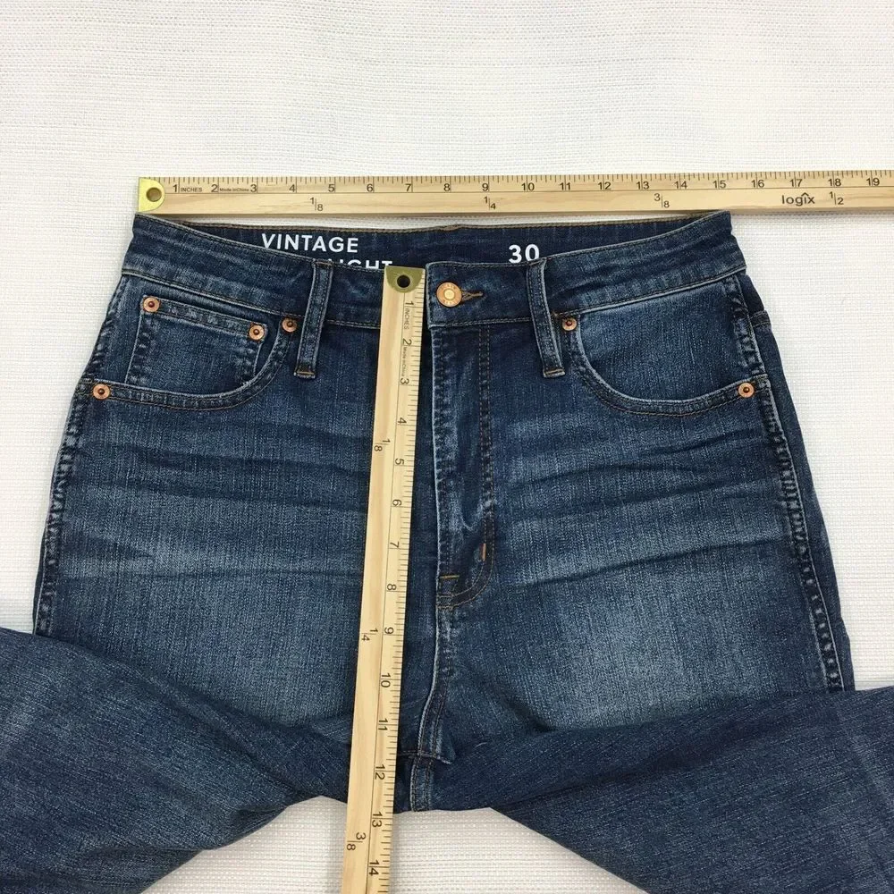 J Crew Vintage Slim Straight Denim jeans‎ Mens 30x27 Cotton Blend Stretch